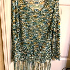 NWT Boho Topper with Fringed Hem line
